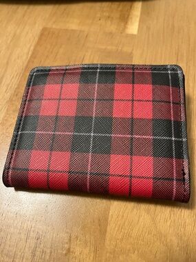 Red and Black Plaid Bi-Fold Wallet